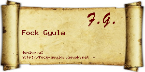 Fock Gyula névjegykártya