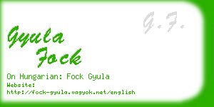 gyula fock business card